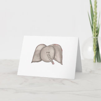Carte blanche d'éléphant d'aquarelle mignonne