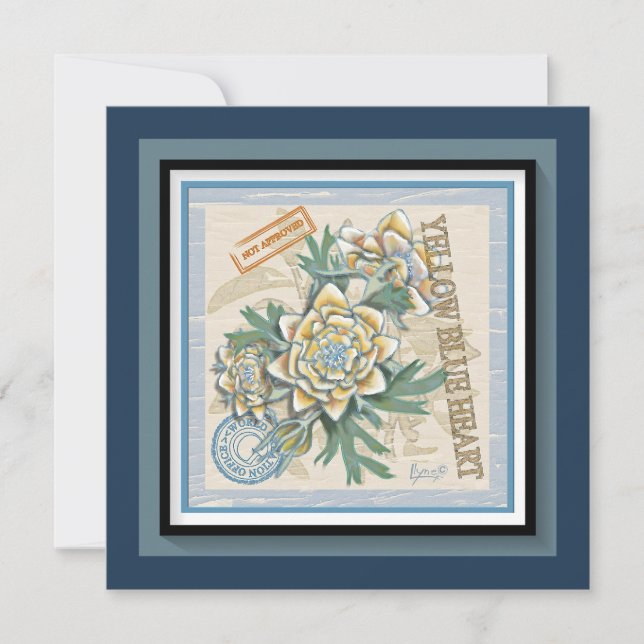 Carte blanche fleur jaune de G Creation Office (Devant)