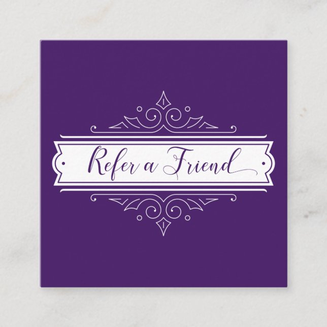 Carte blanche fleurie pourpre foncée de référence (Devant)