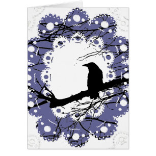Carte blanche gothique corbeau et dentelle