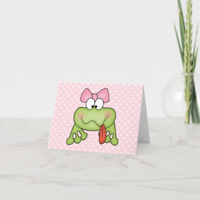 Carte blanche grenouille de jour mignonne (Devant)