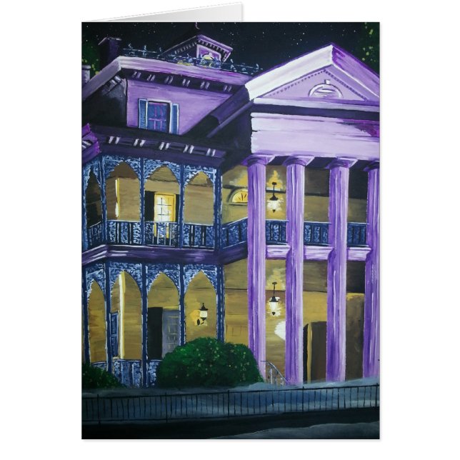 Carte blanche hantée originale peinte à la main (Devant)