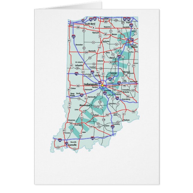 Carte blanche Indiana Map (Devant)