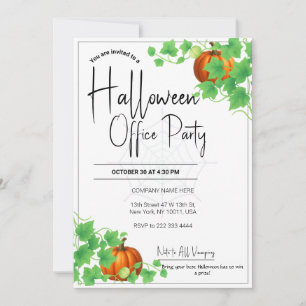 Carte blanche Invitations Halloween Office