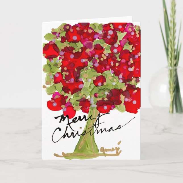 Carte blanche Joyeux Arbre de Noël (Devant)