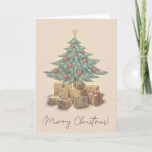 Carte blanche Joyeux Arbre de Noël