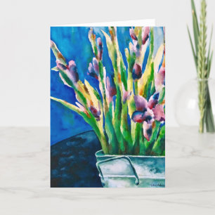 Carte blanche Lilies violettes