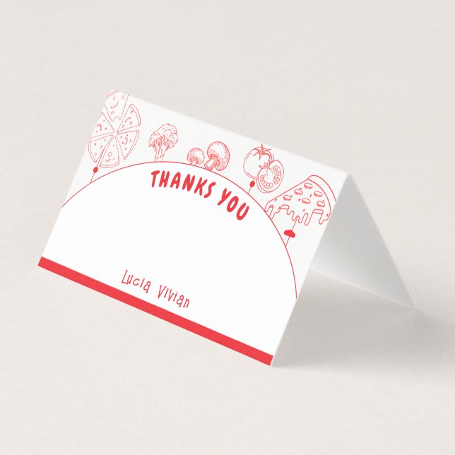 Carte blanche Merci de livraison spéciale Pizza (Front)