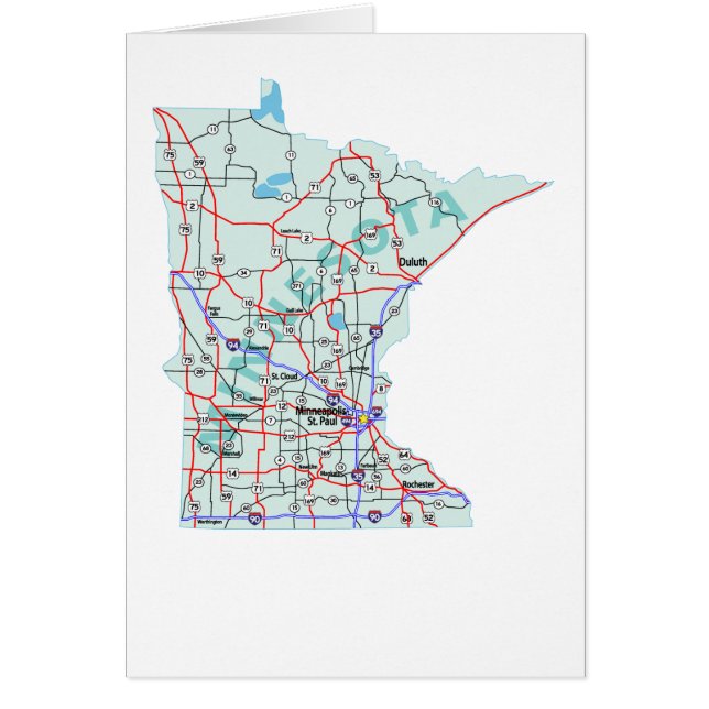 Carte blanche Minnesota Carte (Devant)