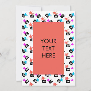 Carte blanche Motif Funky Neon Flash Burst