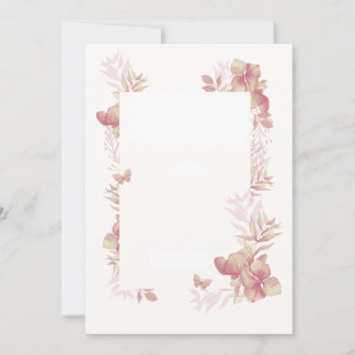 Carte blanche - motifs floraux et papillon teintes