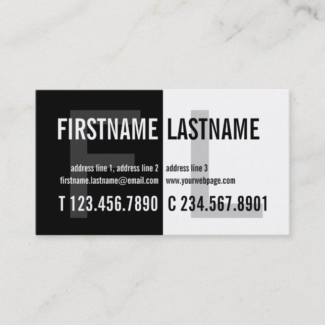 Carte blanche noire attirante de profil de (Devant)