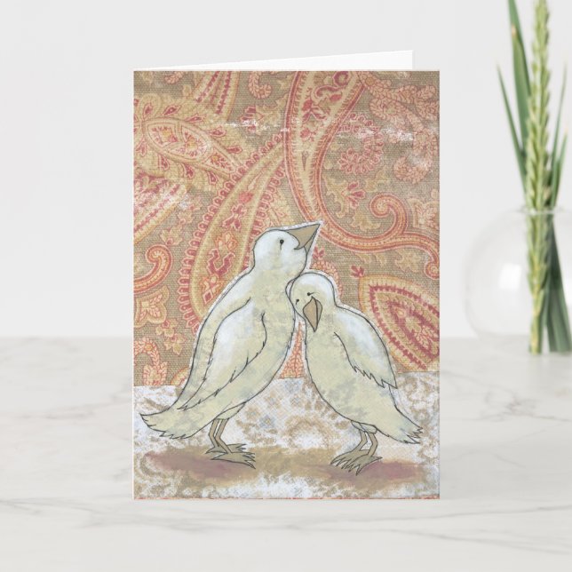 Carte blanche parfait couple fiançailles art maria (Devant)