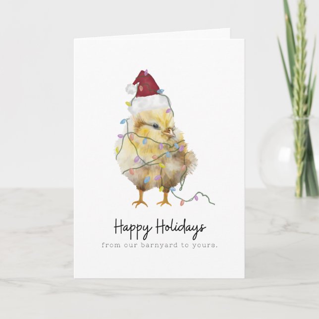 Carte blanche poule de Noël (Devant)