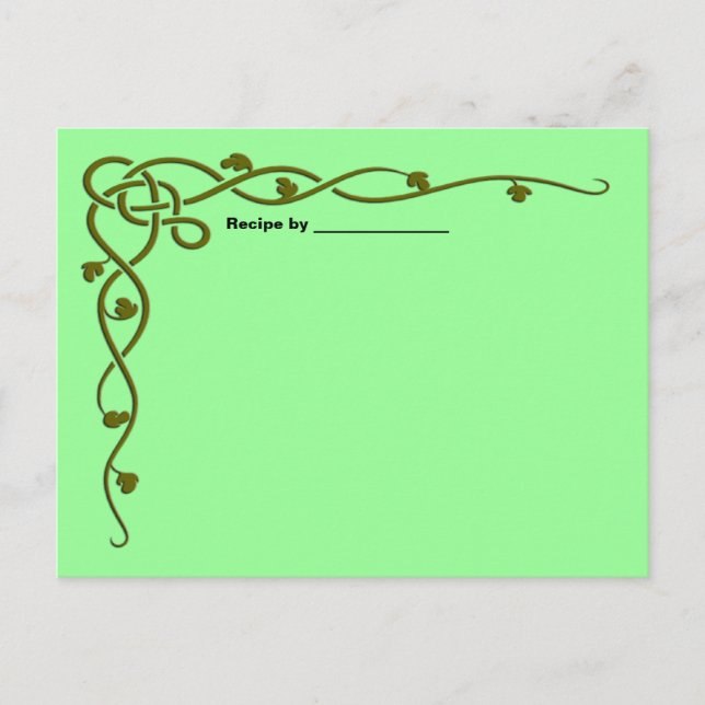 Carte blanche Recette Vine Feuille verte (Devant)