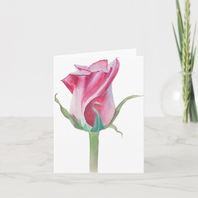 Carte blanche rose simple (Devant)