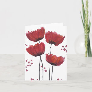 Carte blanche rouge Poppy