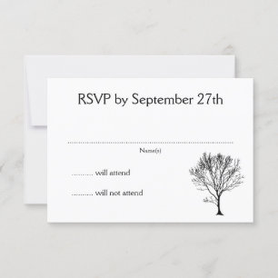 Carte blanche RSVP Invitation d'arbre simple