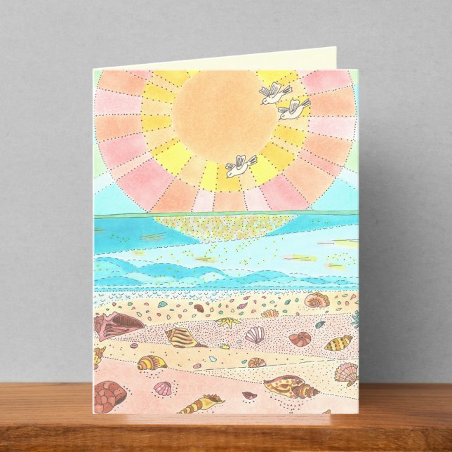 Carte blanche Seashell Beach Sunrise (Créateur téléchargé)
