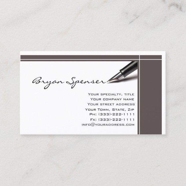 Carte blanche simple Rédacteur professionnel (Devant)