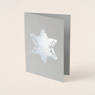 Carte blanche Star of David Silver Foil Design