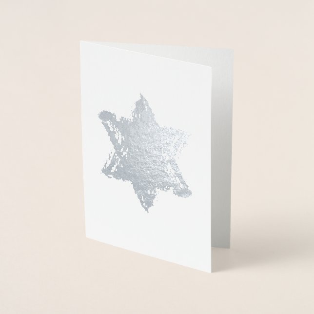 Carte blanche Star of David Silver Foil Design (Devant)