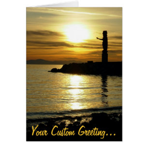 Carte blanche Sunset Landscape, belle carte d'impr