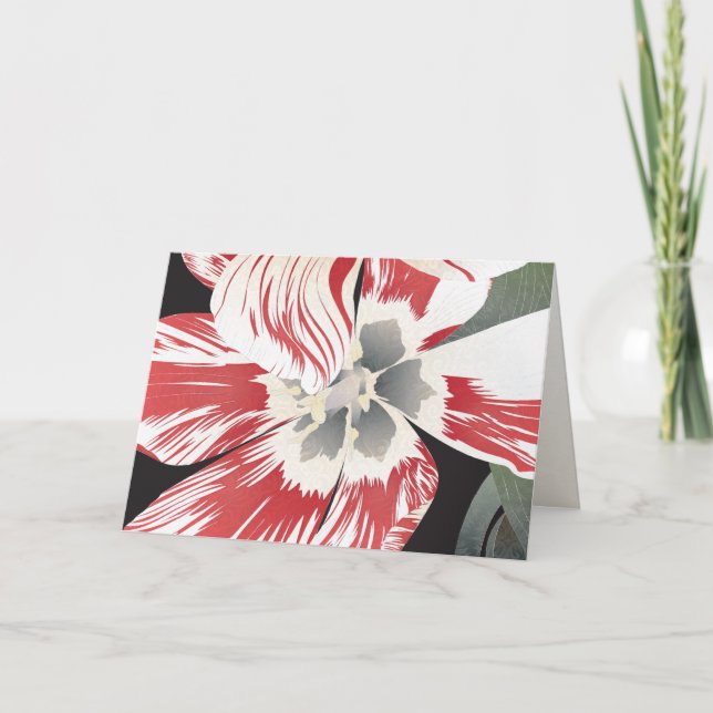 Carte blanche Tulip rouge et blanc (Devant)