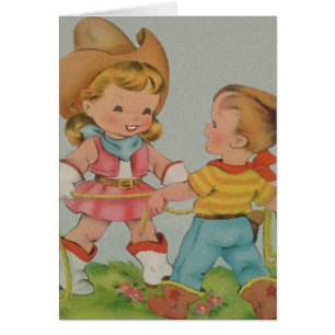 Carte blanche vintage pour enfants