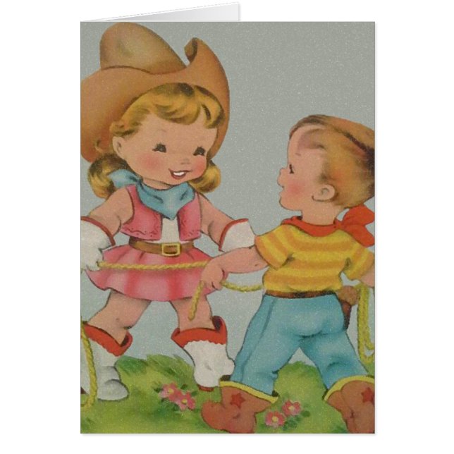 Carte blanche vintage pour enfants (Devant)