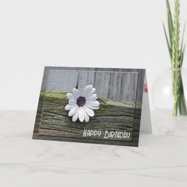 Carte Blancs Anniversaire Sur Bois (Devant)