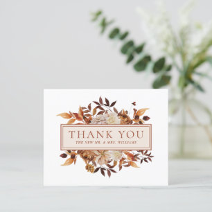 Carte Blancs Terracotta Feuille Merci Floral