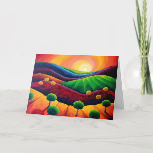 Carte Blank Art greeting card, original art sunset