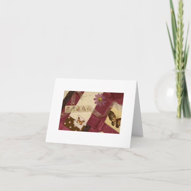 Carte Blank Notecard - Butterfly collage (Devant)
