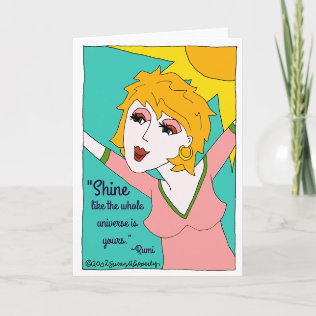 Carte Blank Rumi Citation Encouragement Félicitations (Devant)