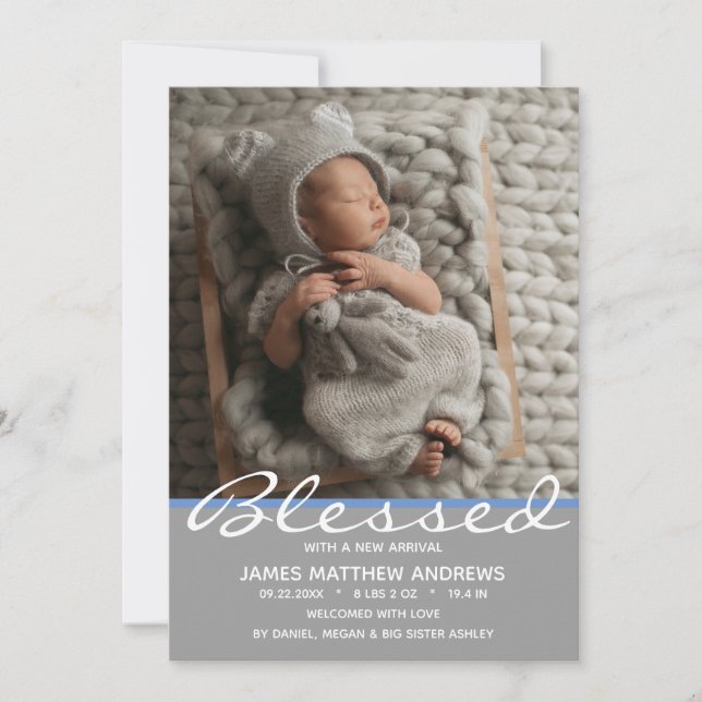 Carte Blessé Bébé rose Coeur Photo Naissance (Devant)