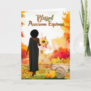 Carte Blessed Autumn Equinox Fall Trees Mabon Greeting