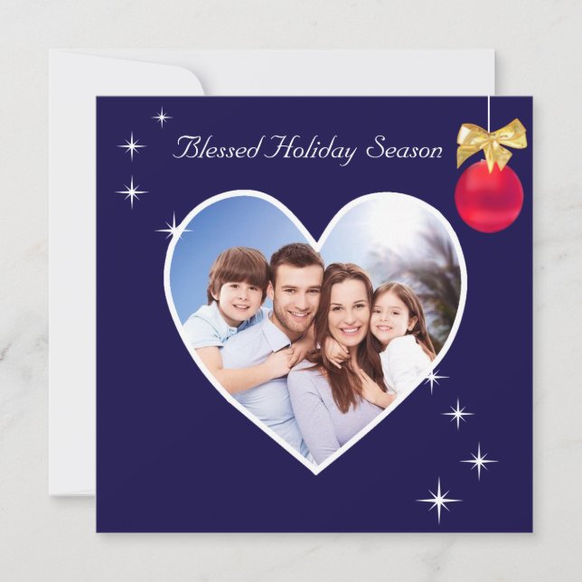 Carte Blessed Holiday Season Photo personnalisée sur Ble (Devant)