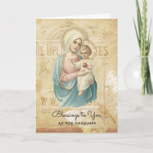 Carte Blessed Virgin Mary Jesus Graduation Commencement