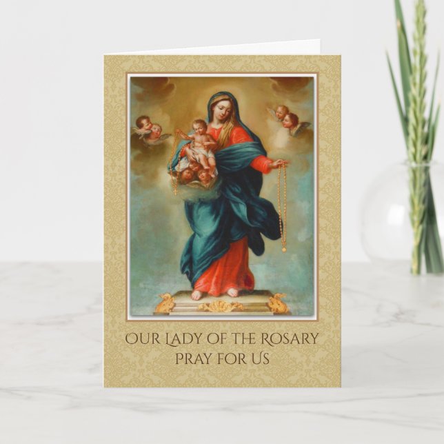 CARTE BLESSEE VIRGIN MARY JESUS SAINT ROSARY (Devant)