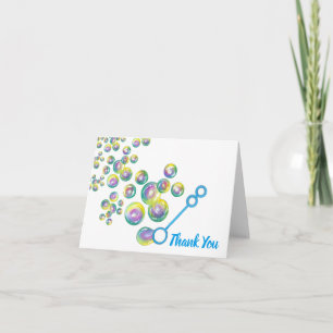 Carte Blessure Rainbow Soap Bulles Bulle de bulle Bleu