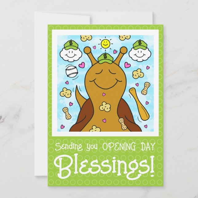 Carte Blessures De Baseball D'Escargot Mignonne | Saluta (Devant)