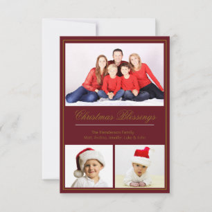 Carte Blessures de Noël Photo de famille personnalisée