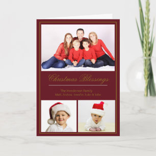Carte Blessures de Noël Photo de famille personnalisée