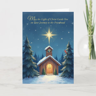 Carte Blessures de Noël Séminaire Snowy Chapel Star