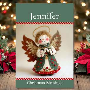Carte Blessures de Noël Sweet Angel w Nom du récipiendai
