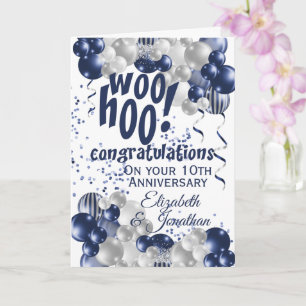 Carte Bleu 10e anniversaire Félicitations