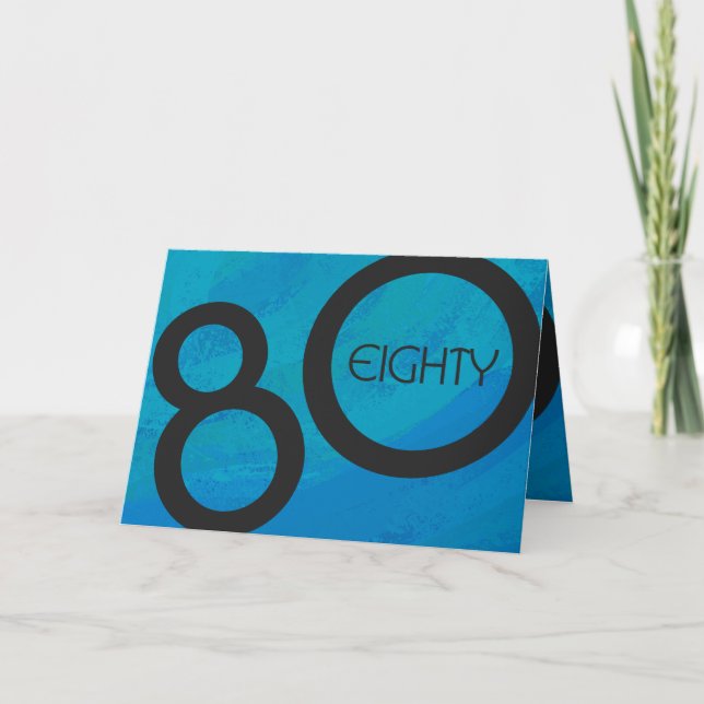 Carte Bleu 80 Décennie Anniversaire (Devant)