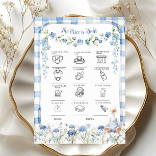 Carte Bleu à fleurs Gingham Silly Goose The Price is Rig