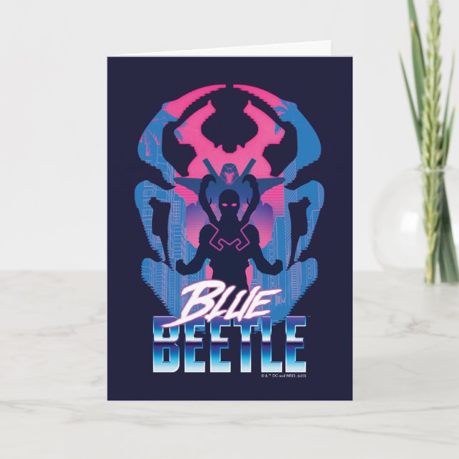 Carte Bleu Beetle Rétrowave contre graphique (Devant)